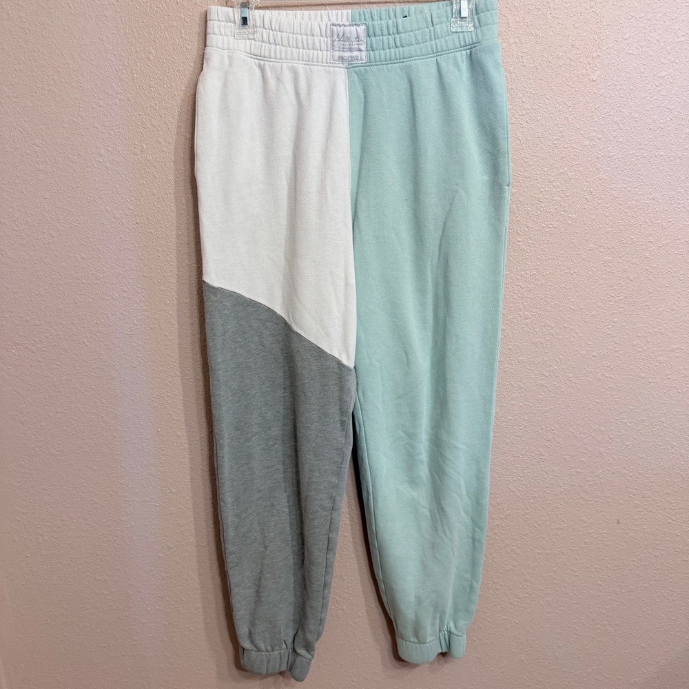 Hollister Ultra High-Rise Colorblock Sweatpants Mint White Grey Womens M